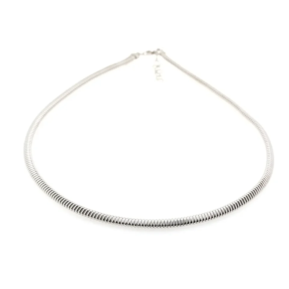 collana tubogas in argento 925 rodiato