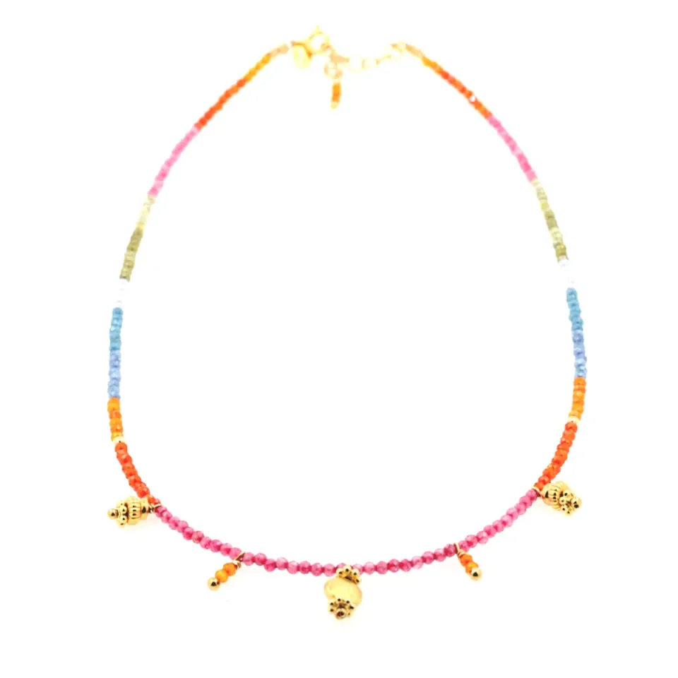 Collana di Zirconi Multicolor con Pendenti