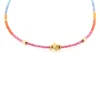 collana di zirconi multicolor con componenti in argento dorato