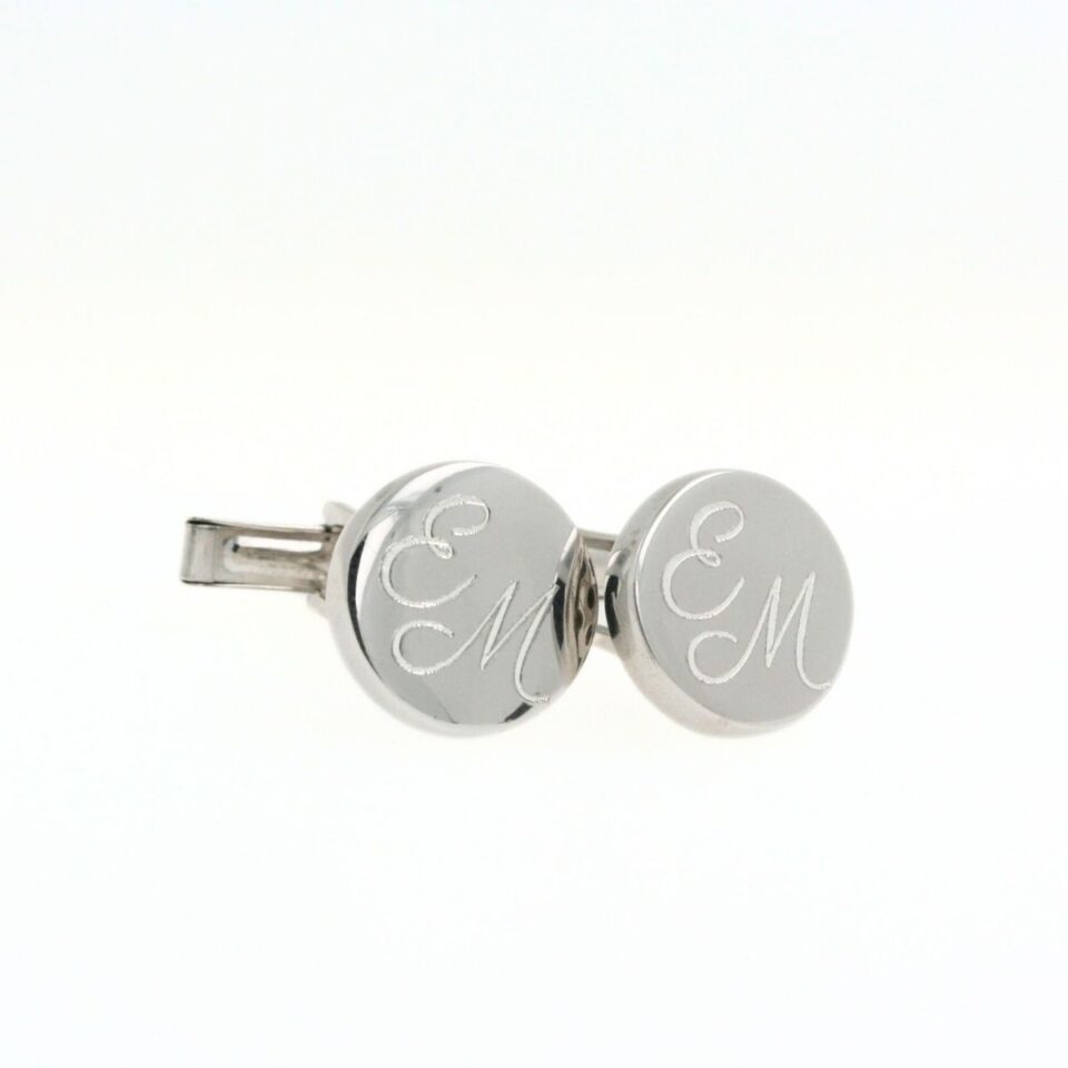 gemelli in argento con iniziali incise
