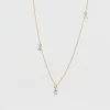Collana Diamanti Nudi in oro giallo 18 kt con diamante taglio cuore e diamanti taglio brillante