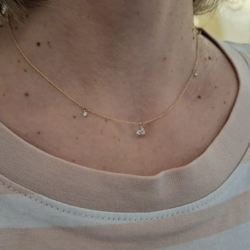 Collana Diamanti Nudi in oro giallo 18 kt