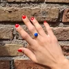 anello con lapislazzulo taglio cabochon
