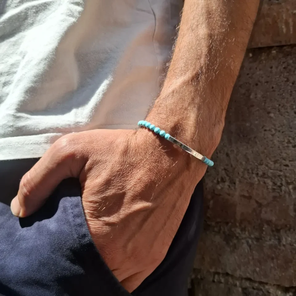 Bracciale personalizzabile in argento e aulite