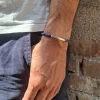 Bracciale personalizzabile in argento e lapislazzuli