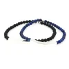 Bracciale personalizzabile in argento e lapislazzuli o pietra lavica