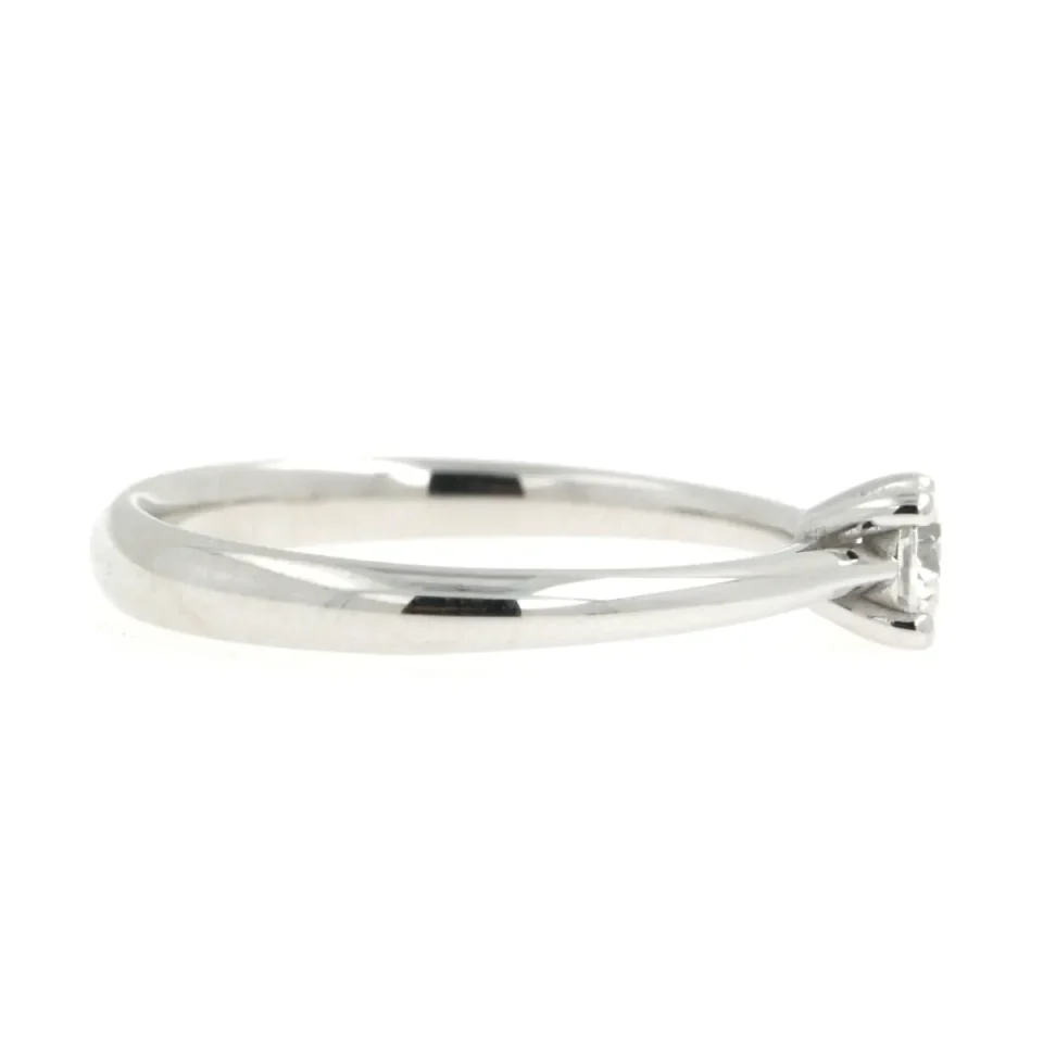 Solitario in oro bianco con diamante naturale da 0.30 ct