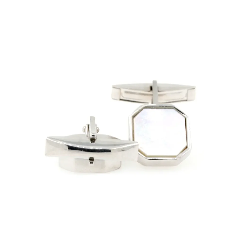 Gemelli in Argento rodiato e Madreperla