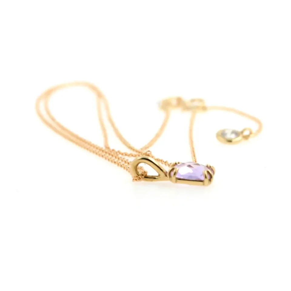 collana pendente viola in oro giallo