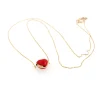 Collana in oro con cuore rosso smaltato