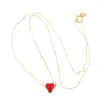 Collana in oro giallo con cuore rosso