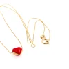 Collana in oro con cuore rosso smaltato e chiusura a molla